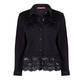 MARINA RINALDI LACE TRIM DENIM JACKET BLACK