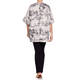 MARINA RINALDI BASKETWEAVE KIMONO SLEEVE JACKET WHITE
