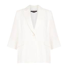Marina Rinaldi Linen Blazer White - Plus Size Collection