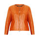 MARINA RINALDI LEATHER JACKET TANGERINE