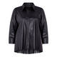 MARINA RINALDI PLEATED BACK FAUX-LEATHER SHIRT