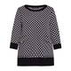 MARINA RINALDI CHECK INTARSIA KNITTED TUNIC BLACK AND WHITE