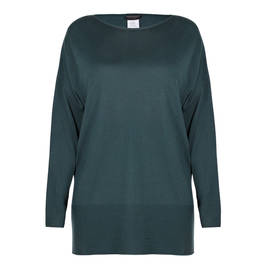 MARINA RINALDI WOOL BLEND KNITTED TUNIC FOREST GREEN  - Plus Size Collection