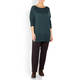 MARINA RINALDI WOOL BLEND KNITTED TUNIC FOREST GREEN 