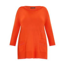 MARINA RINALDI KNITTED TUNIC TANGERINE - Plus Size Collection