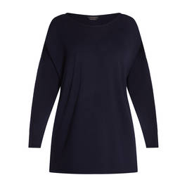 MARINA RINALDI KNITTED TUNIC NAVY - Plus Size Collection