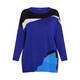 MARINA RINALDI ABSTRACT INTARSIA KNITTED TUNIC COBALT 