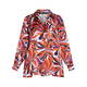 MARINA RINALDI PRINT SATIN SHIRT TANGERINE