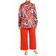 MARINA RINALDI PRINT SATIN SHIRT TANGERINE