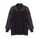 MARINA RINALDI SILK CHIFFON SHIRT BLACK