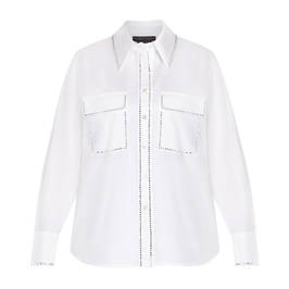 MARINA RINALDI DIAMANTE EMBELLISHED WHITE SHIRT - Plus Size Collection