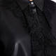 MARINA RINALDI FAUX LEATHER SHIRT WITH LACE BLACK