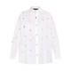 MARINA RINALDI WHITE COTTON SHIRT WITH EMBELLISHMENT