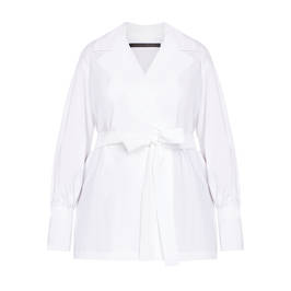 MARINA RINALDI COTTON WRAP SHIRT WHITE  - Plus Size Collection