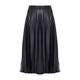 MARINA RINALDI FAUX-LEATHER AND LACE SKIRT BLACK