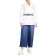 MARINA RINALDI ELASTICATED WOVEN BELT BLUE