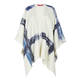 MARINA RINALDI WOOL BLEND PONCHO NAVY AND CREAM
