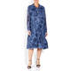 MARINA RINALDI PRINT DRESS NAVY