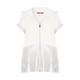 MARINA RINALDI COTTON KNIT GILET WHITE AND SILVER