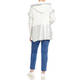 MARINA RINALDI COTTON KNIT GILET WHITE AND SILVER