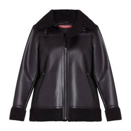 MARINA RINALDI ECO LEATHER BOMBER JACKET  - Plus Size Collection