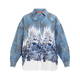 MARINA RINALDI TROPICAL PRINT SHIRT NAVY