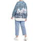 MARINA RINALDI TROPICAL PRINT SHIRT NAVY