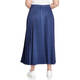 MARINA RINALDI PLEATED DENIM MIDI SKIRT