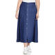 MARINA RINALDI PLEATED DENIM MIDI SKIRT