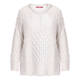 MARINA RINALDI WOOL BLEND EMBOSSED KNIT CREAM