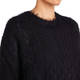 MARINA RINALDI CABLE KNIT WOOL BLEND SWEATER BLACK