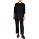 MARINA RINALDI CABLE KNIT WOOL BLEND SWEATER BLACK