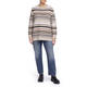 MARINA RINALDI STRIPE SWEATER CARAMEL