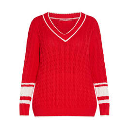 MARINA RINALDI COTTON KNITTED SWEATER RED - Plus Size Collection