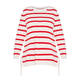 MARINA RINALDI COTTON KNITTED STRIPE SWEATER RED