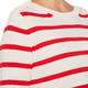 MARINA RINALDI COTTON KNITTED STRIPE SWEATER RED