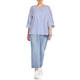 MARINA RINALDI BRETON STRIPE TOP NAVY 