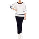 MARINA RINALDI MILANO KNIT JERSEY TOP WHITE