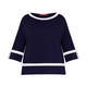 MARINA RINALDI MILANO KNIT JERSEY TOP NAVY