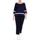 MARINA RINALDI MILANO KNIT JERSEY TOP NAVY