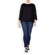 MARINA RINALDI JERSEY TOP WITH SATIN YOKE BLACK