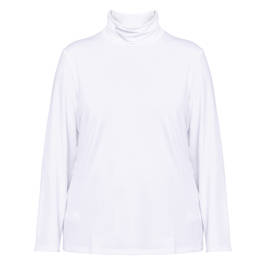 MARINA RINALDI STRETCH JERSEY POLO NECK WHITE  - Plus Size Collection