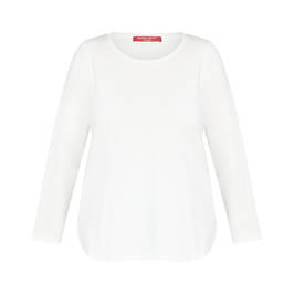 MARINA RINALDI SCOOP NECK TOP WHITE  - Plus Size Collection