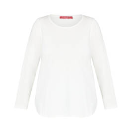 MARINA RINALDI SCOOP NECK TOP WHITE  - Plus Size Collection