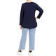 MARINA RINALDI SCOOP NECK TOP NAVY