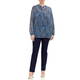 MARINA RINALDI STRIPE GEORGETTE TUNIC WITH CAMISOLE NAVY