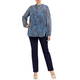 MARINA RINALDI STRIPE GEORGETTE TUNIC WITH CAMISOLE NAVY