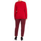 MARINA RINALDI RED V-NECK SWEATER