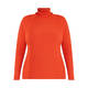 MARINA RINALDI RIBBED POLO NECK SWEATER TANGERINE