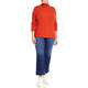 MARINA RINALDI RIBBED POLO NECK SWEATER TANGERINE